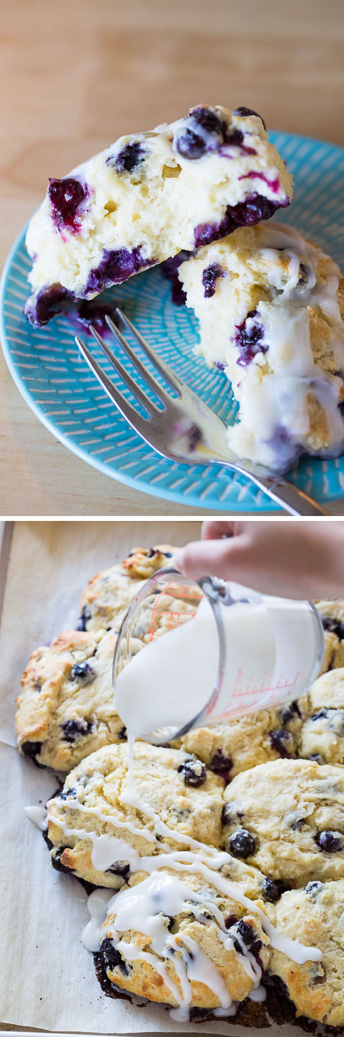 Blueberry Biscuits with Almond Glaze