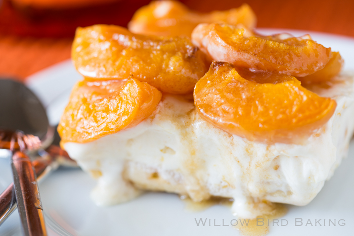Roasted Apricot and Shortbread Ice Cream Bars: an easy dessert recipe perfect for using juicy summer stone fruit and cold ice cream!