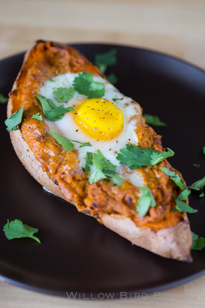 Twice-Baked Sweet Potato Egg Boats