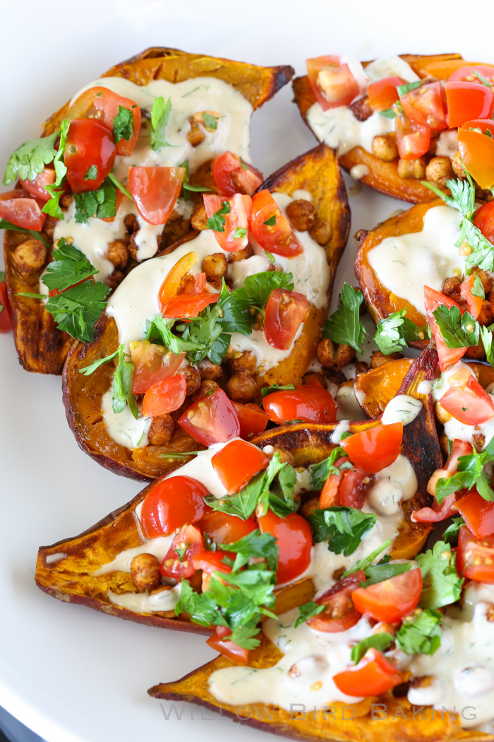 Mediterranean Baked Sweet Potatoes