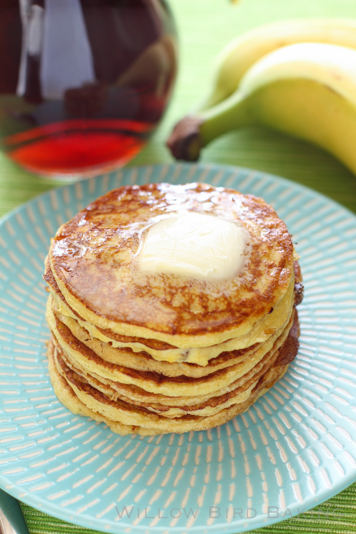 Recipe for Four-Ingredient Protein Pancakes from Willow Bird Baking