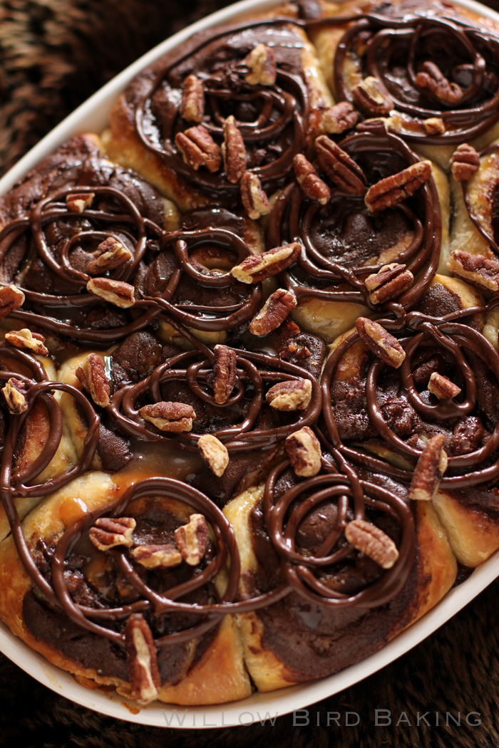 Gooey Turtle Brownie Sticky Buns