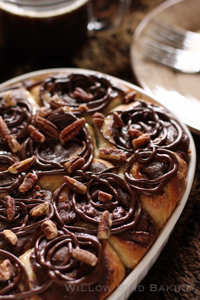 Gooey Turtle Brownie Sticky Buns