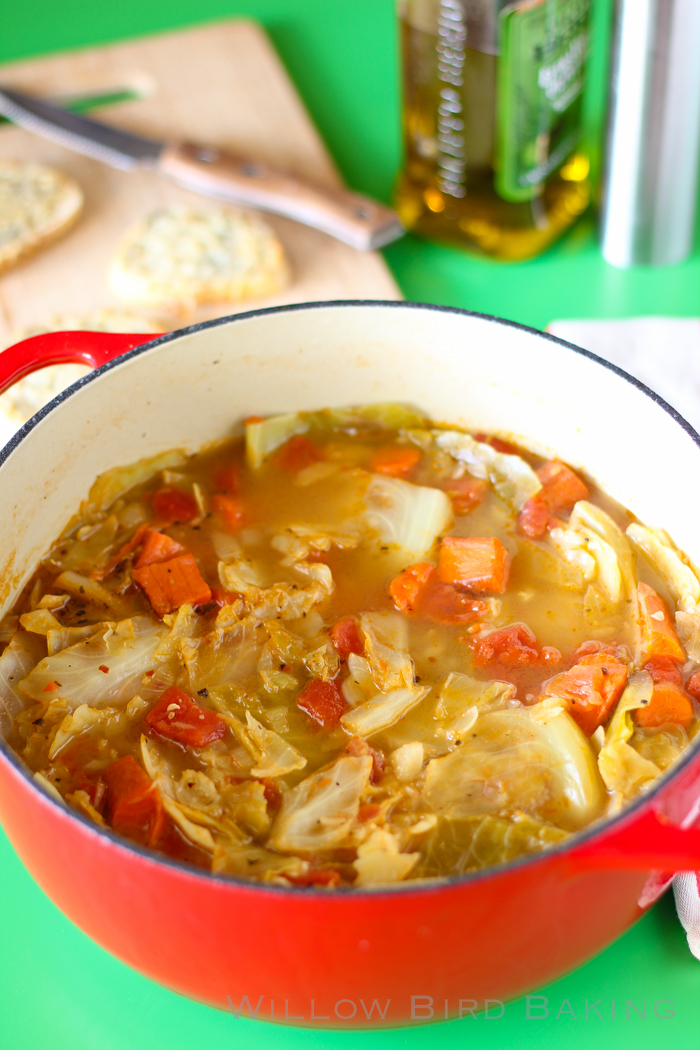 Light and Healthy Cabbage Soup (with Easy Cheese Toasts)