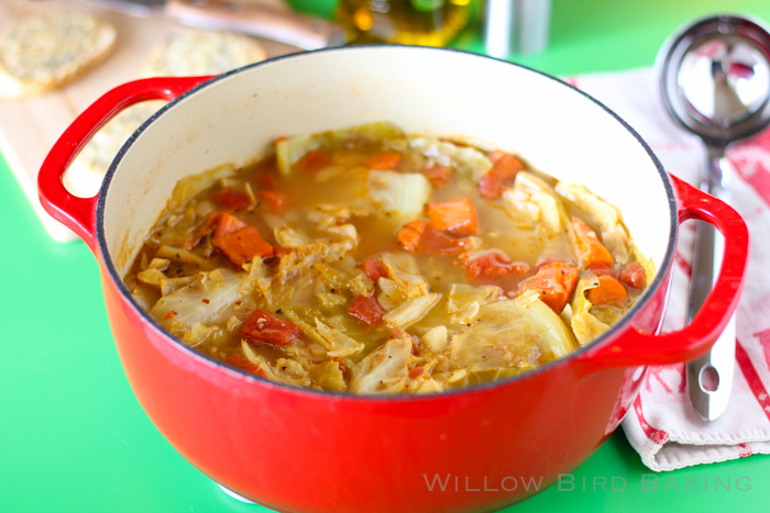 Light and Healthy Cabbage Soup (with Easy Cheese Toasts)