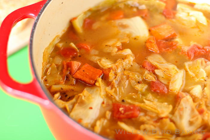 Light and Healthy Cabbage Soup (with Easy Cheese Toasts)