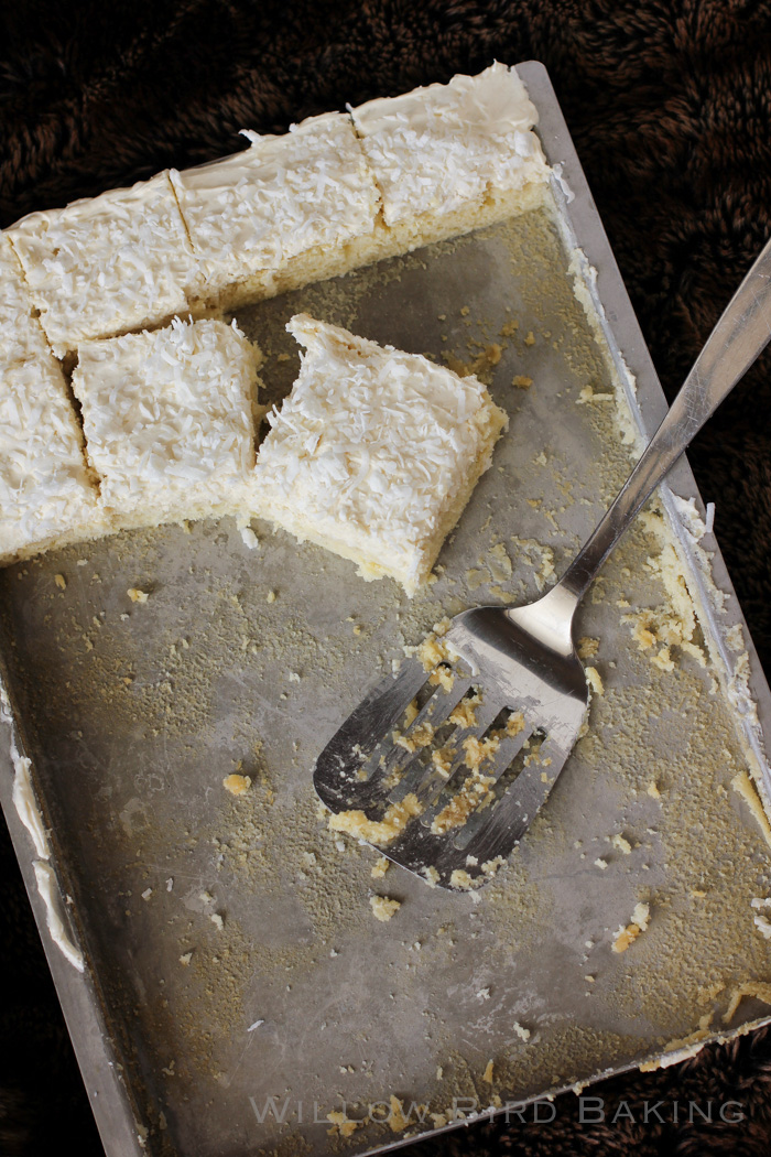 Easy Coconut Sheet Cake with Whipped Coconut Icing