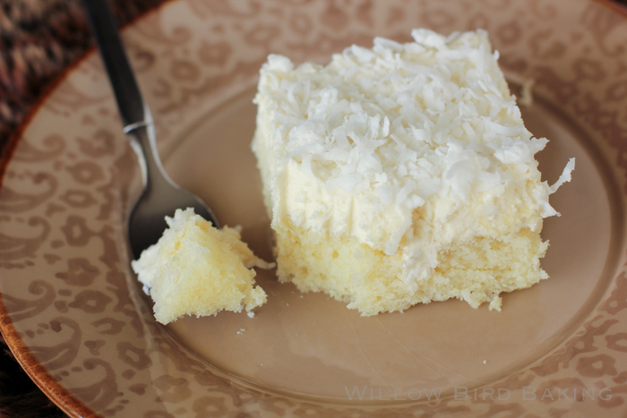Easy Coconut Sheet Cake with Whipped Coconut Icing