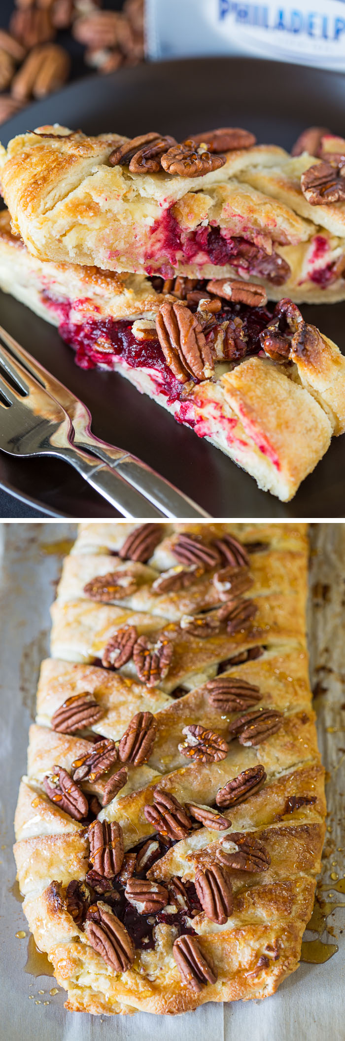 Cranberry Cheesecake Pastry Braid - Willow Bird Baking