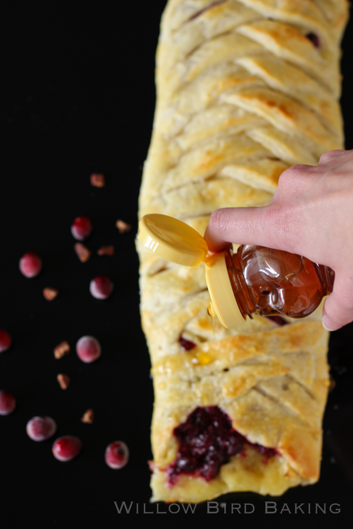 Honey-Drizzled Cranberry Brie Pastry Braid