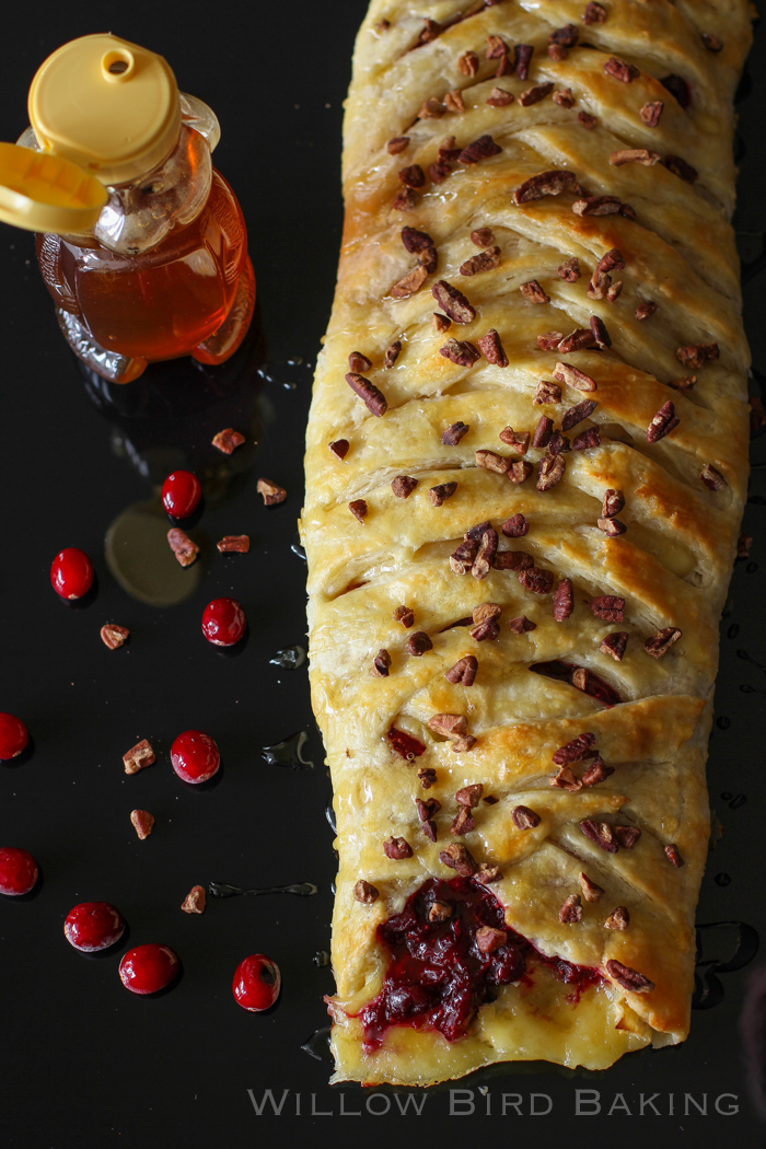 Honey-Drizzled Cranberry Brie Pastry Braid