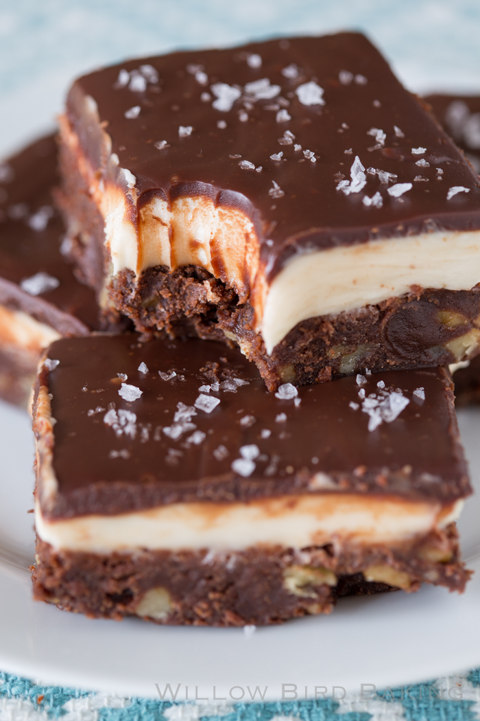 Double Chocolate Cream Cheese Brownies with Maldon Flake (and a review of <em>Sea Salt Sweet</em>!)