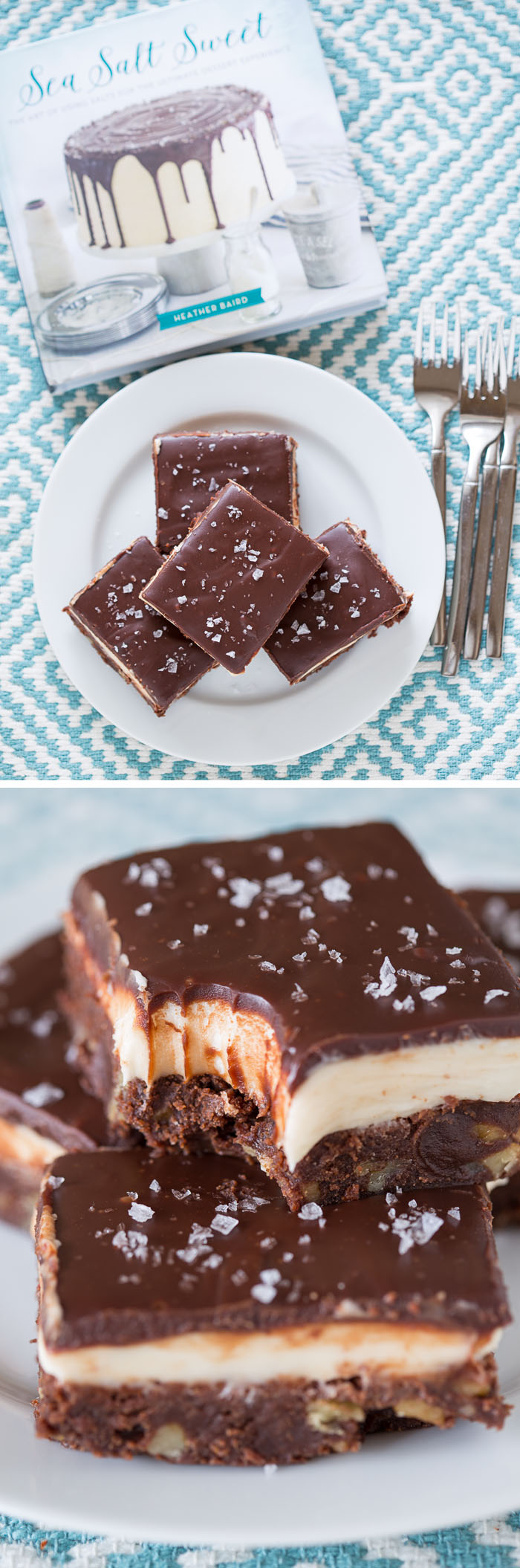 Double Chocolate Cream Cheese Brownies with Maldon Flake (and a review of Sea Salt Sweet!)