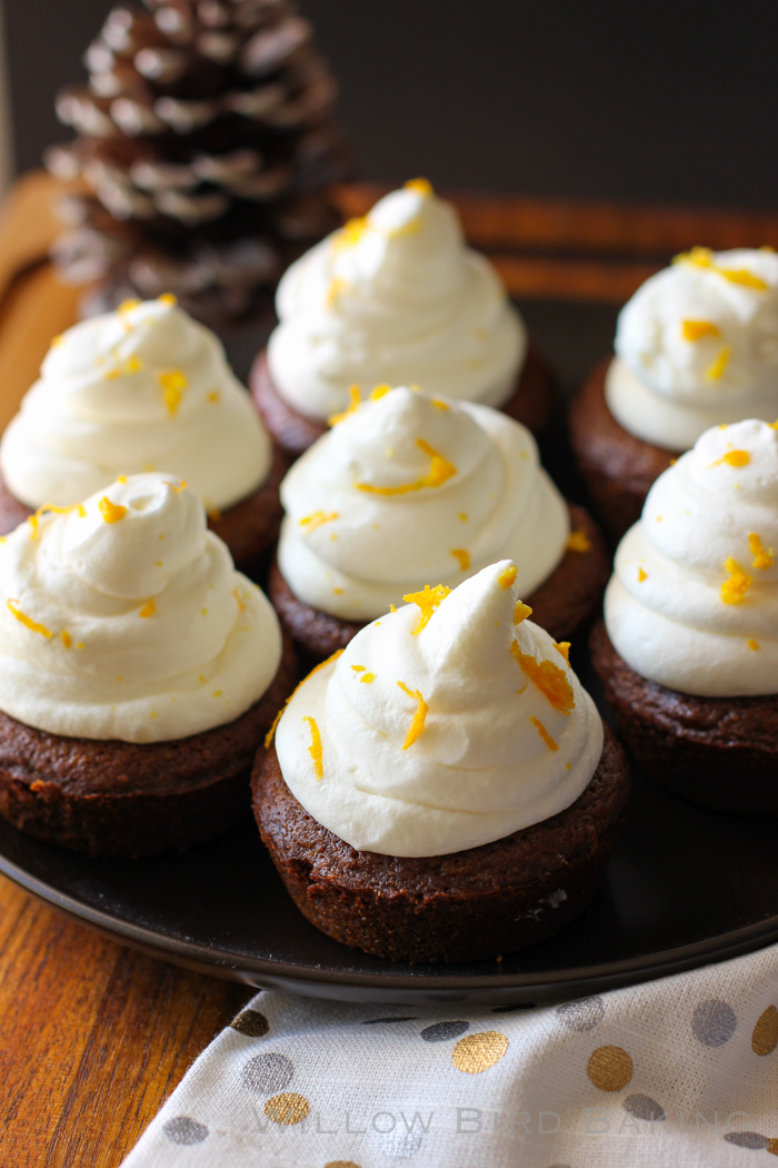 Gingerbread Cookie Cups with Orange Cream