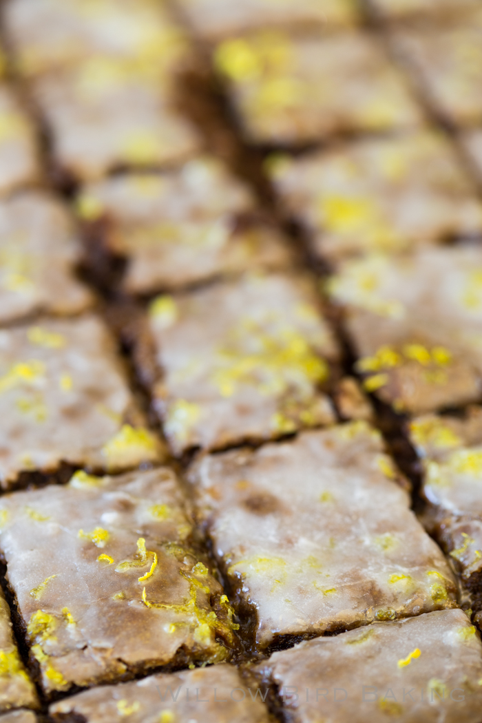 Warm Lemon-Glazed Gingerbread Bars