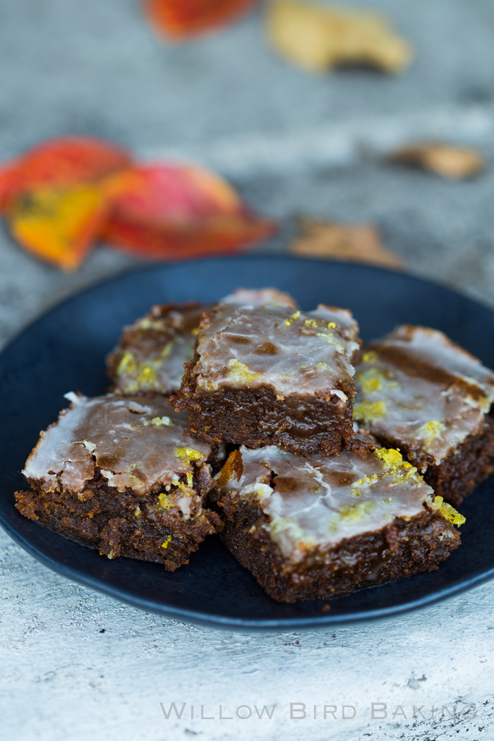 Warm Lemon-Glazed Gingerbread Bars