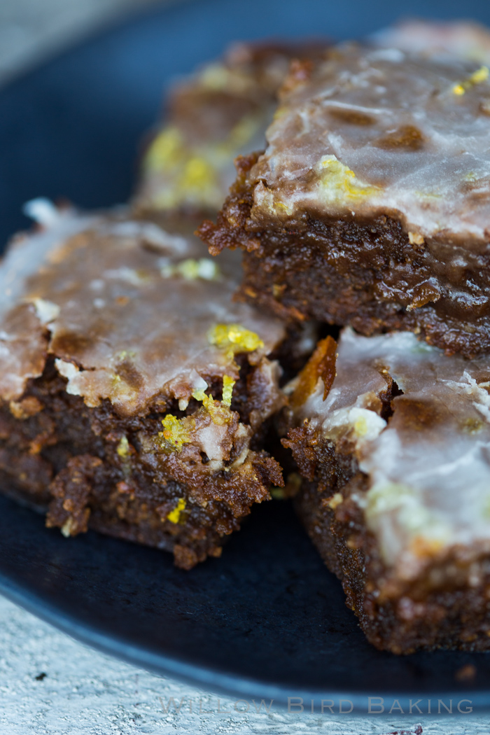 Warm Lemon-Glazed Gingerbread Bars