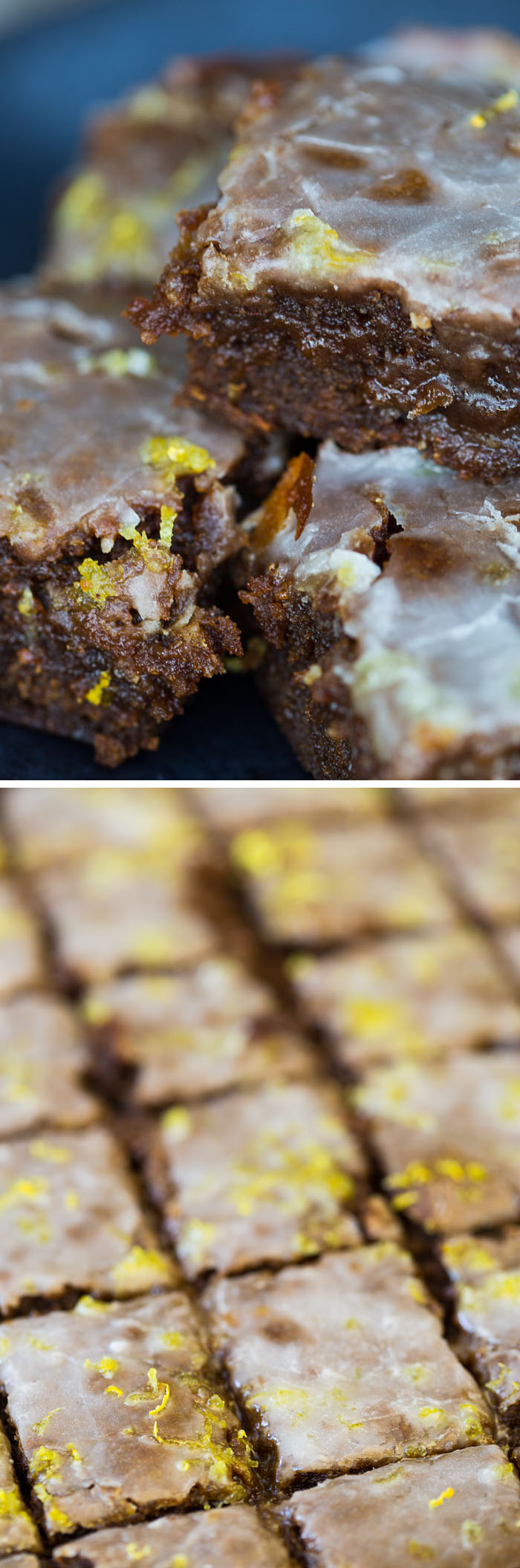 Warm Lemon-Glazed Gingerbread Bars