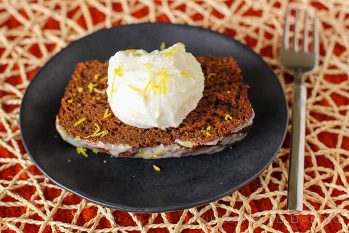 Gingerbread Quick Bread with Lemon Glaze