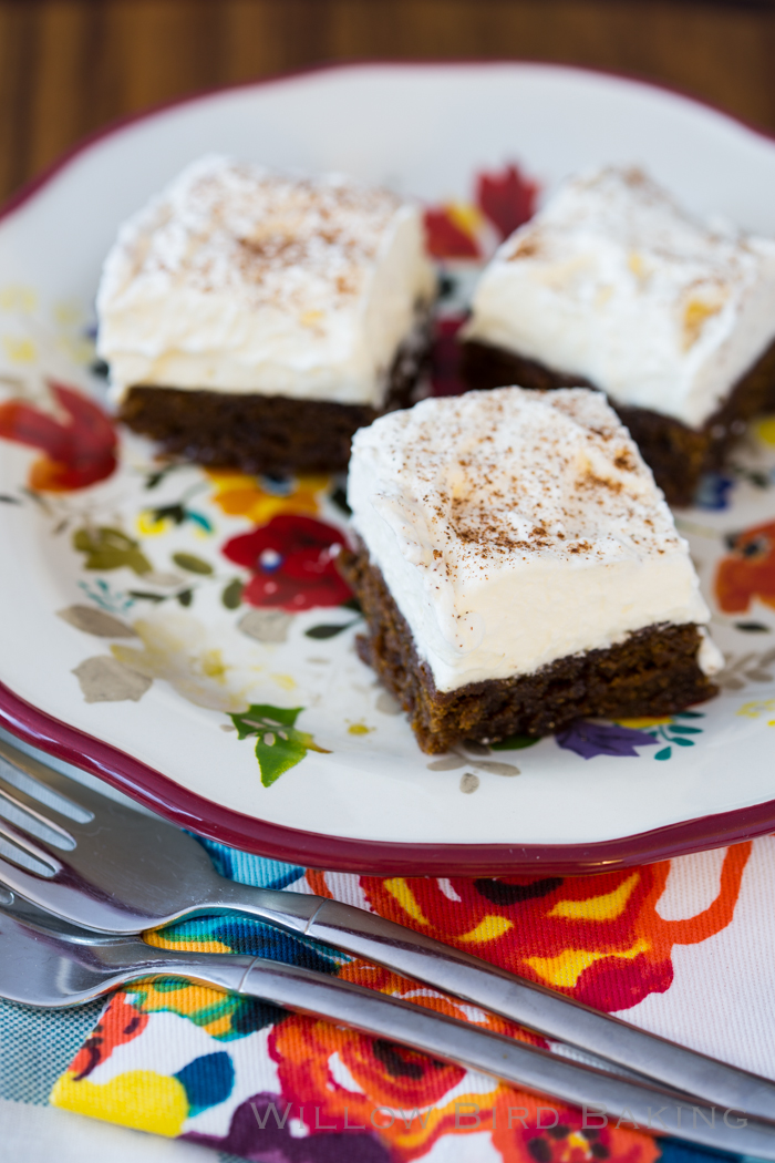 Spiked Gingerbread Cream Bars (for SERIOUS Gingerbread Lovers)