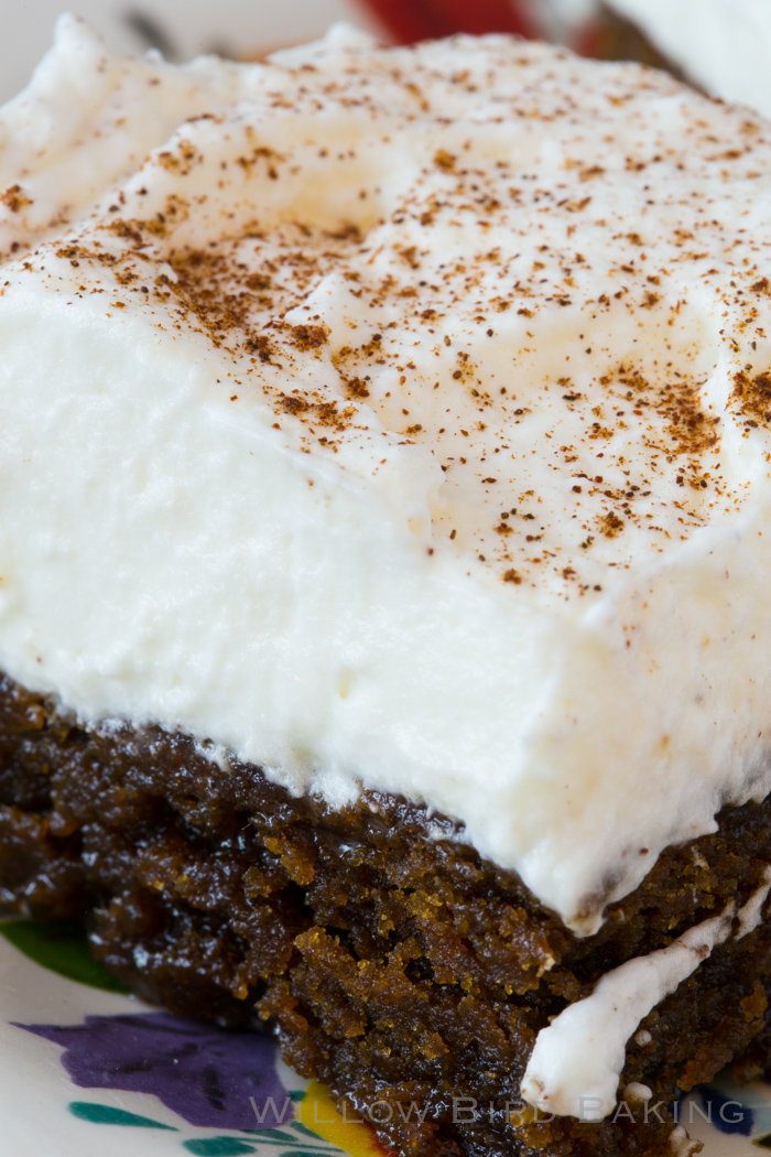 Spiked Gingerbread Cream Bars (for SERIOUS Gingerbread Lovers)