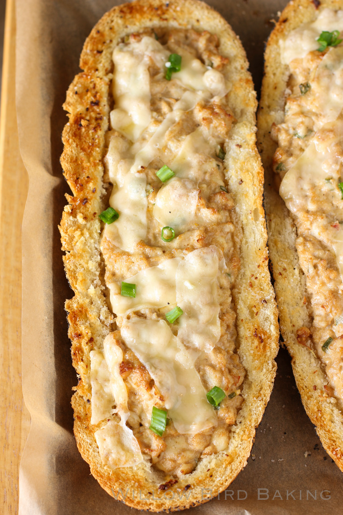 Hot Crab Dip in a Lemon-Garlic Baguette