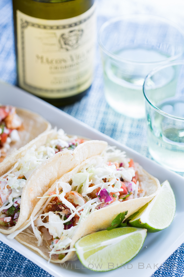 Chipotle Shrimp Tacos with White Sauce