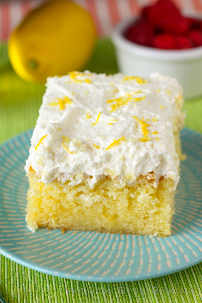 Drenched Lemon Cream Cake