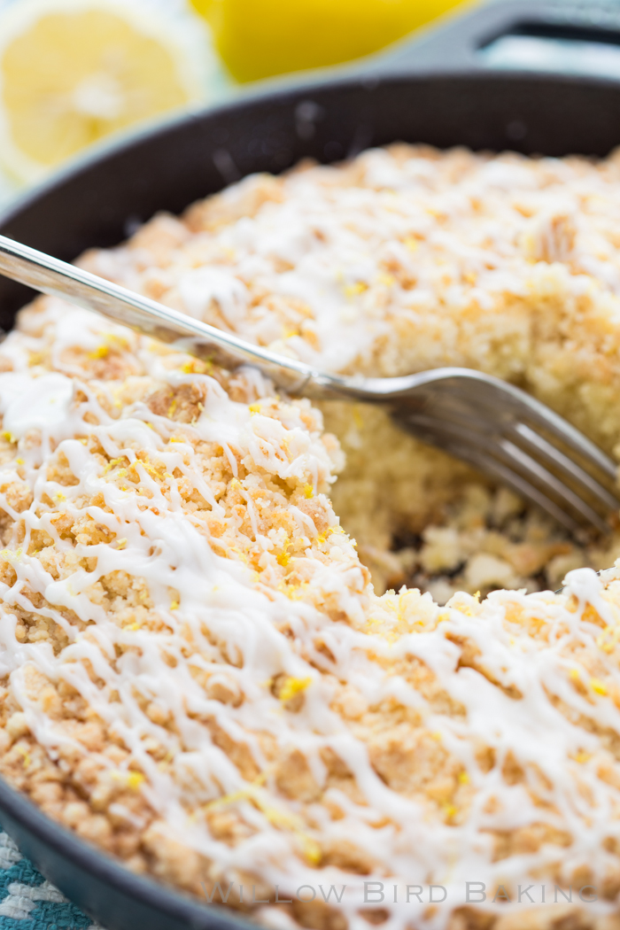 Skillet Streusel Lemon Cake