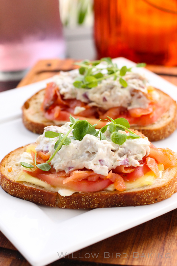 Smoked Salmon and Whitefish Salad Melts