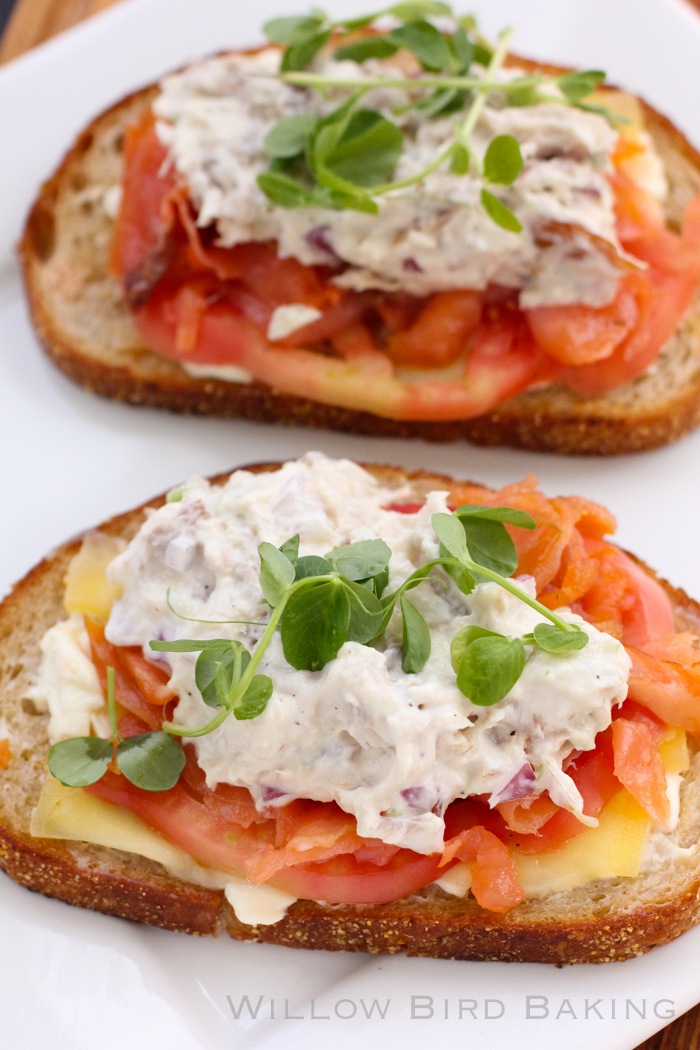 Smoked Salmon and Whitefish Salad Melts