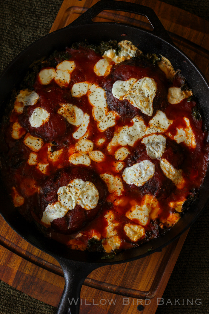 Portobello and Kale Pizza Bake