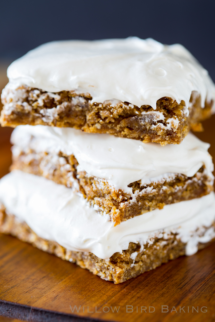 Chewy Brown Butter Oatmeal Creme Pie Bars