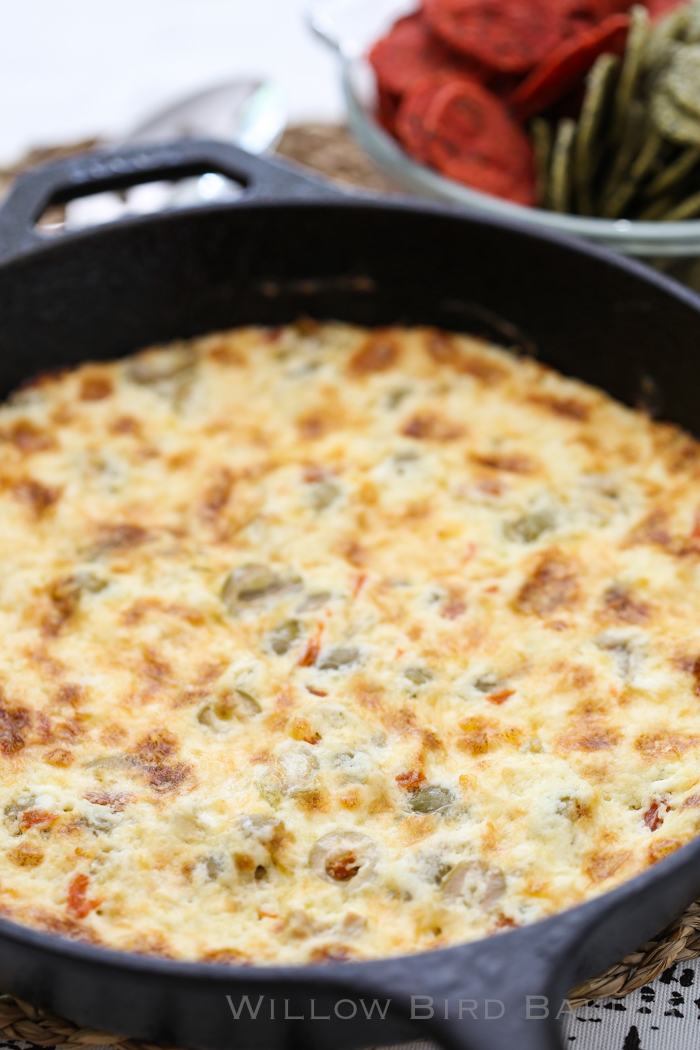 Warm Cheesy Olive Dip