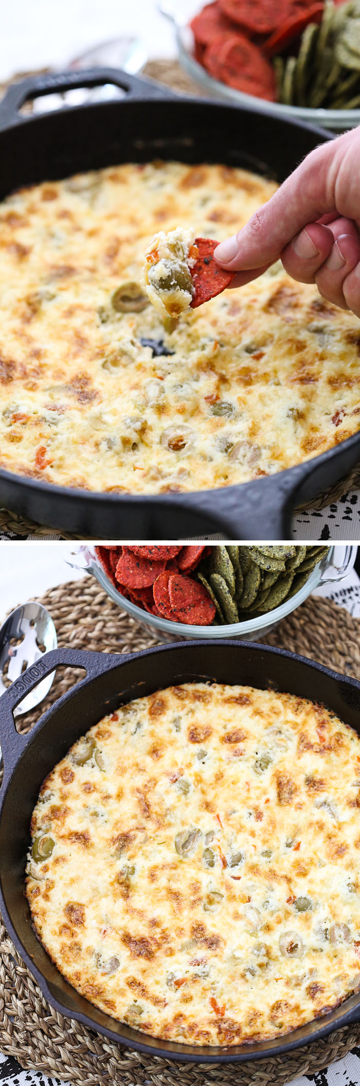 Warm Cheesy Olive Dip