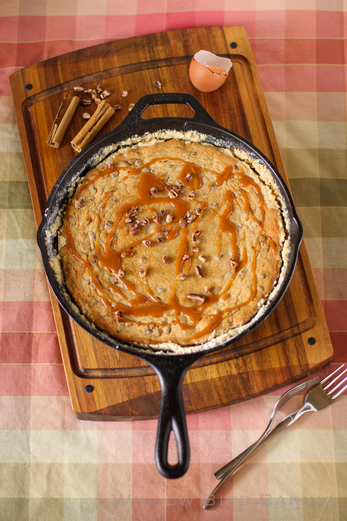 Brown Butter Pecan Gooey Butter Cake with Spiked Whipped Cream