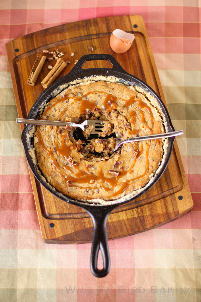 Brown Butter Pecan Gooey Butter Cake with Spiked Whipped Cream