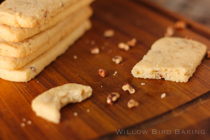 Toasted Pecan Shortbread with Spiked Toffee Sauce