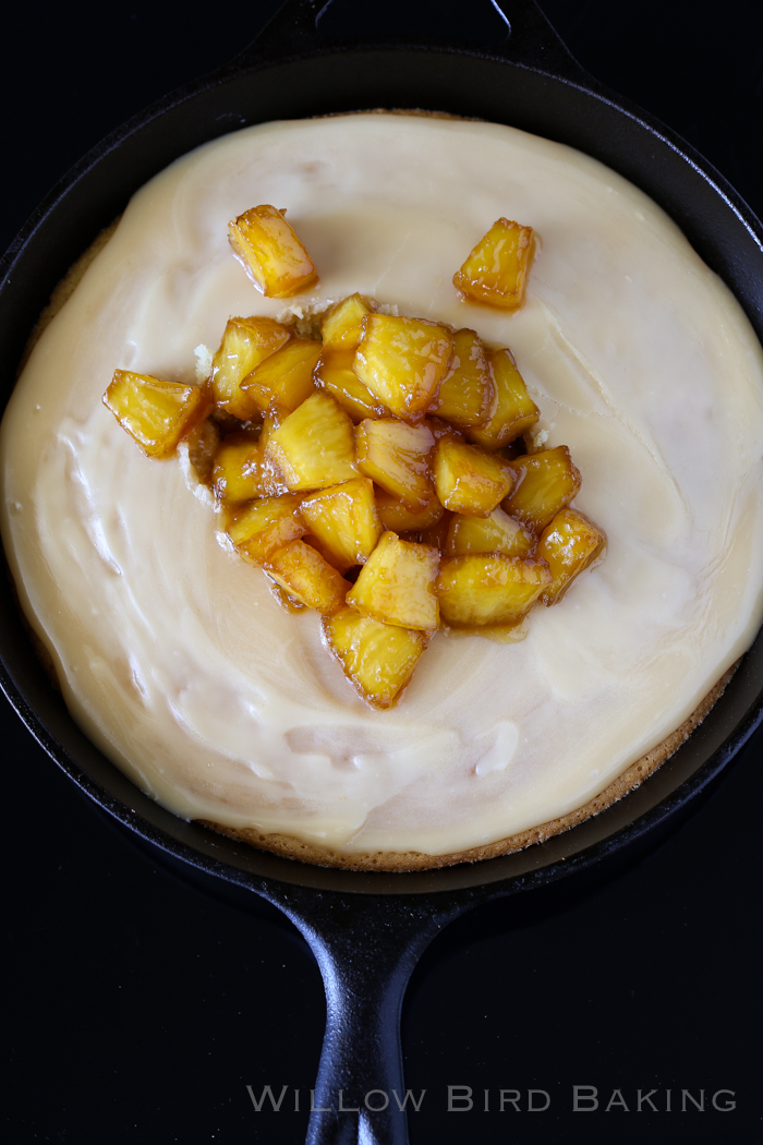 Hot Yellow Cake with Caramelized Pineapple