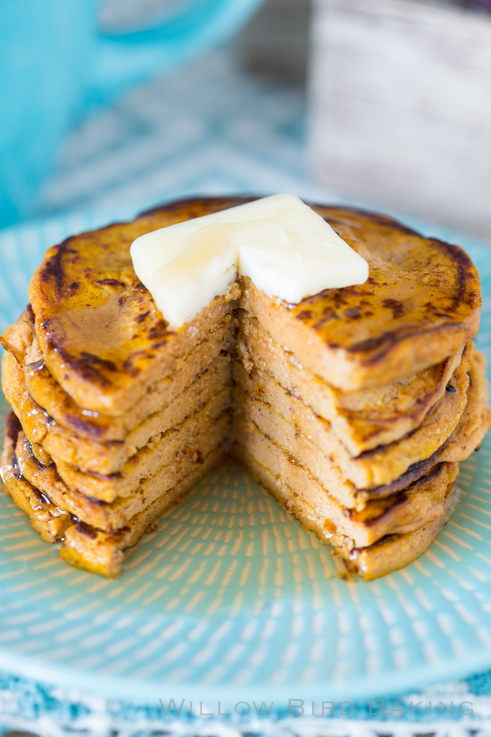 Five-Ingredient Pumpkin Protein Pancakes (low-carb, gluten-free, refined  sugar–free) - Willow Bird Baking