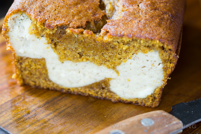 Pumpkin Bread Stuffed with Chai Cheesecake