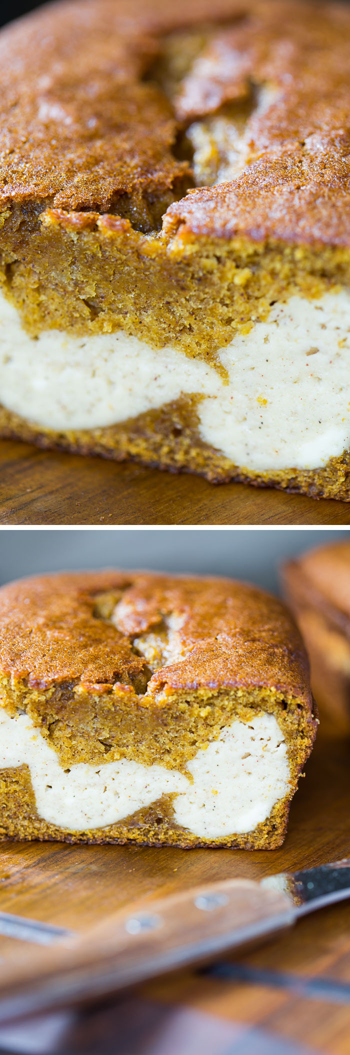 Pumpkin Bread Stuffed with Chai Cheesecake