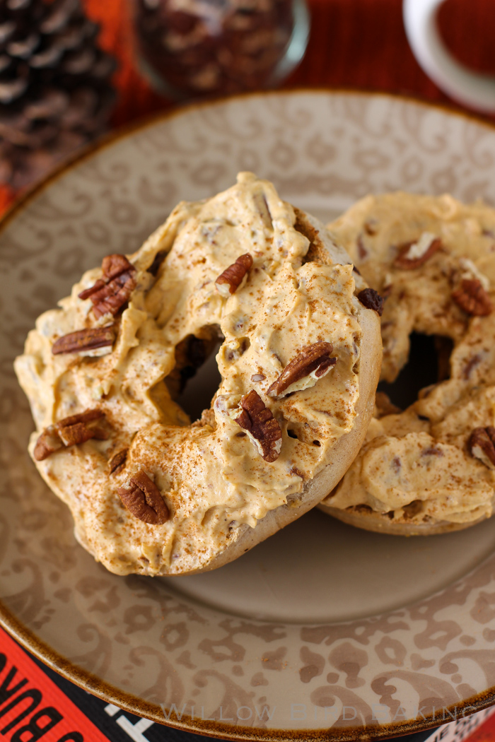 Pumpkin Pecan Cream Cheese Spread (sugar-free!) - Willow Bird Baking