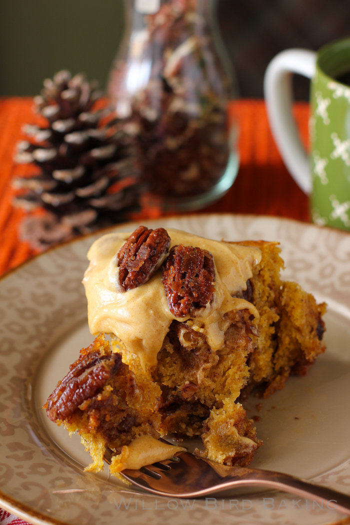 Pumpkin Maple Pecan Rolls (with Pumpkin Cream Cheese Icing!)