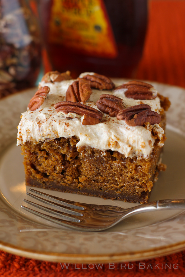 15 Easy Fall Recipes from Willow Bird Baking: DRUNKEN PUMPKIN GINGERBREAD SNACK CAKE