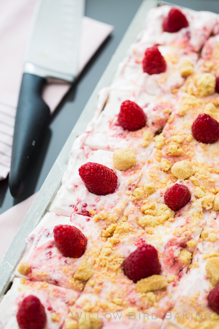 Raspberry Fool Sheet Cake