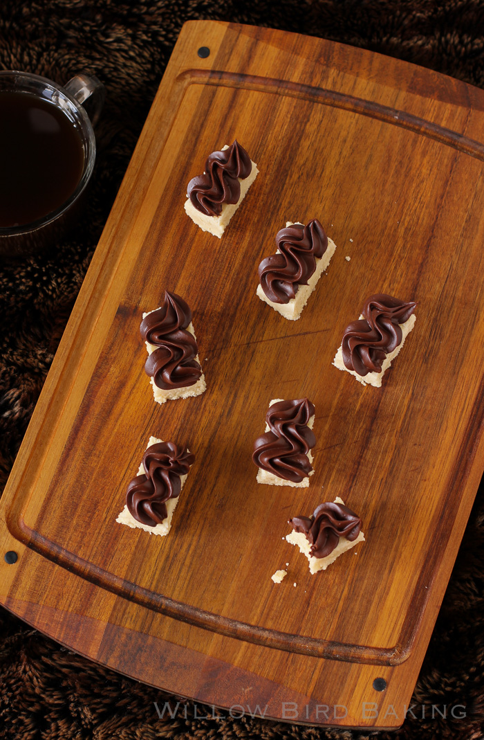 Shortbreads with Dark Chocolate Frosting