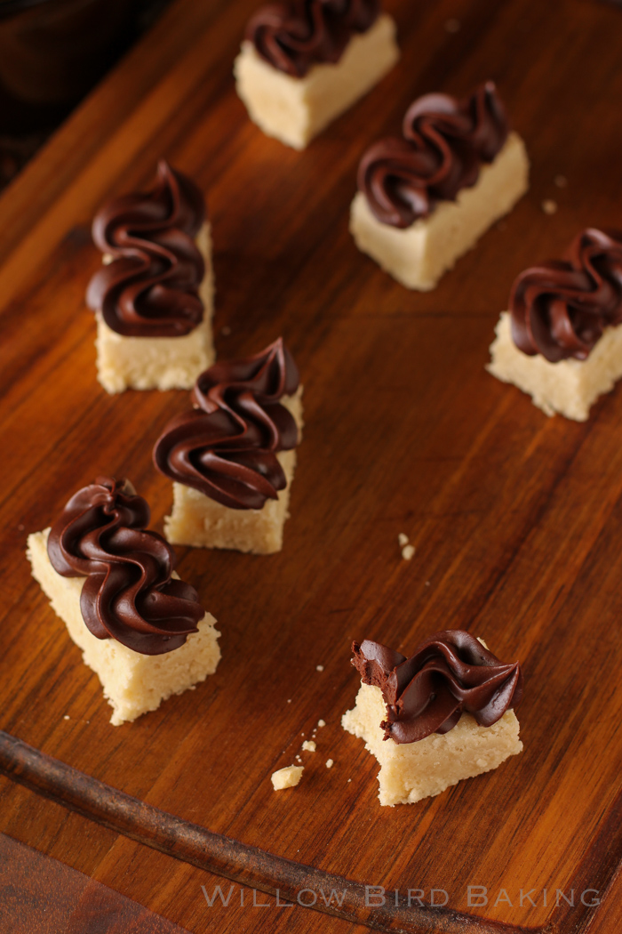 Shortbreads with Dark Chocolate Frosting