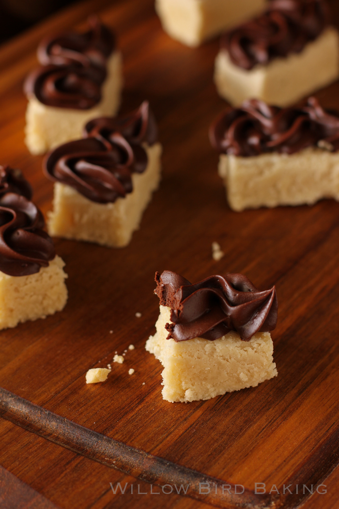 Shortbreads with Dark Chocolate Frosting