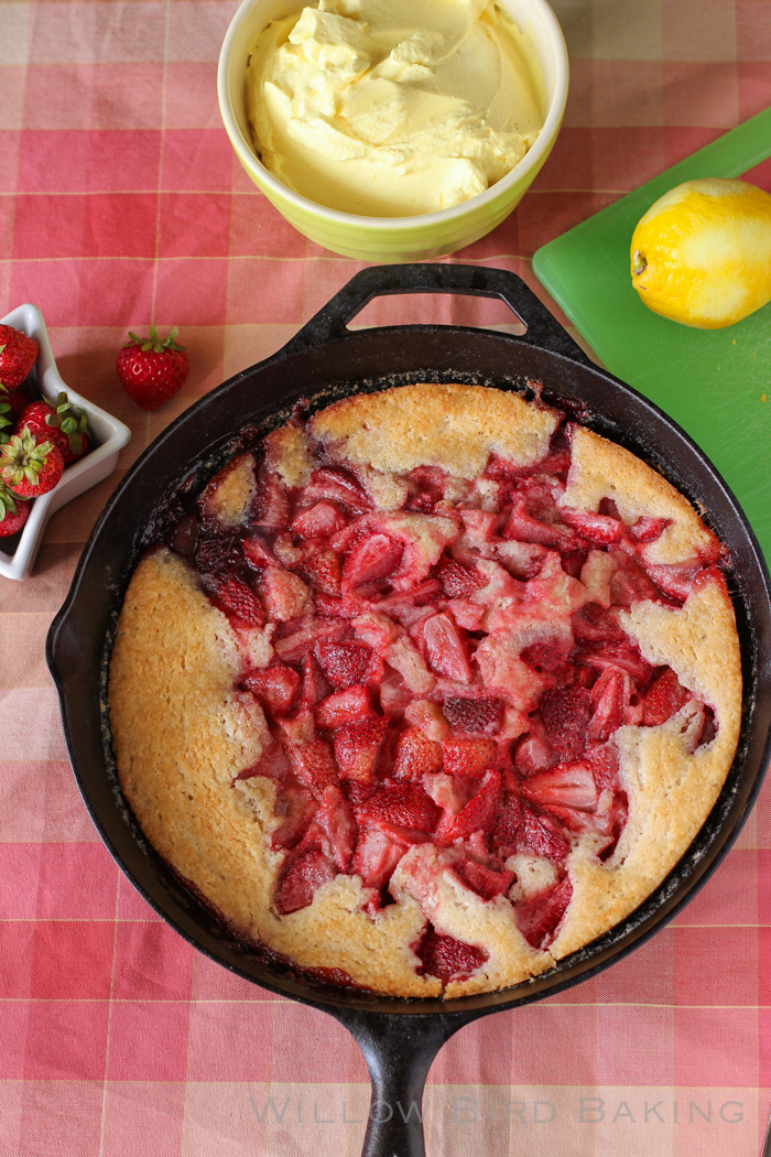 Strawberry Cobbler with Lemon Cream